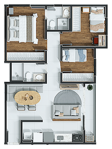 3 Qs - 63m²