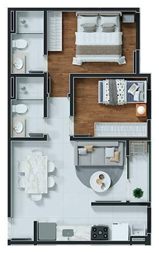 2 Qs - 53m²